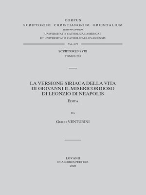 cover image of La versione siriaca della Vita di Giovanni il Misericordioso di Leonzio di Neapolis, T.